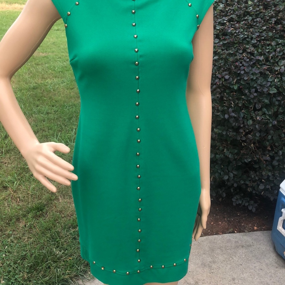 Green beaded dress